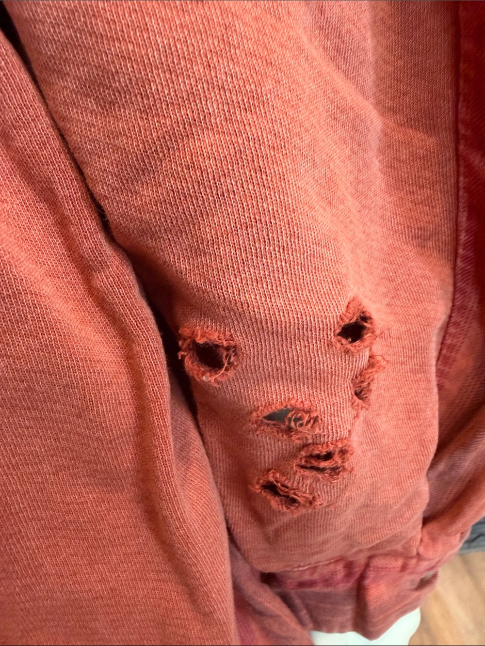 Free People Distressed Pullover Sweater - Rust - Picture 7 of 9